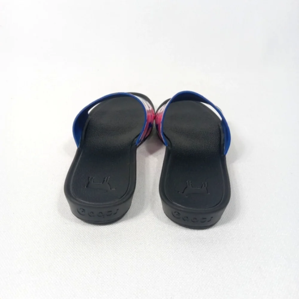 GOAT Colorful Kids Sandal Slides Blue Pink Green Floral Size 4